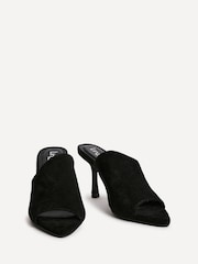 Linzi Black Monarch Peep Toe Mule Heels - Image 4 of 6
