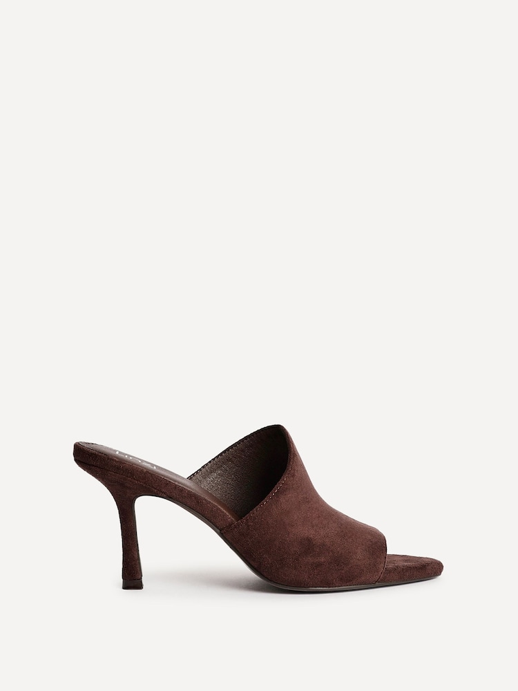 Linzi Brown Monarch Peep Toe Mule Heels - Image 2 of 6
