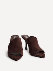 Linzi Brown Monarch Peep Toe Mule Heels - Image 3 of 6