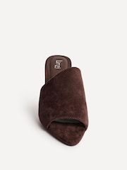 Linzi Brown Monarch Peep Toe Mule Heels - Image 4 of 6