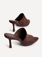 Linzi Brown Monarch Peep Toe Mule Heels - Image 5 of 6