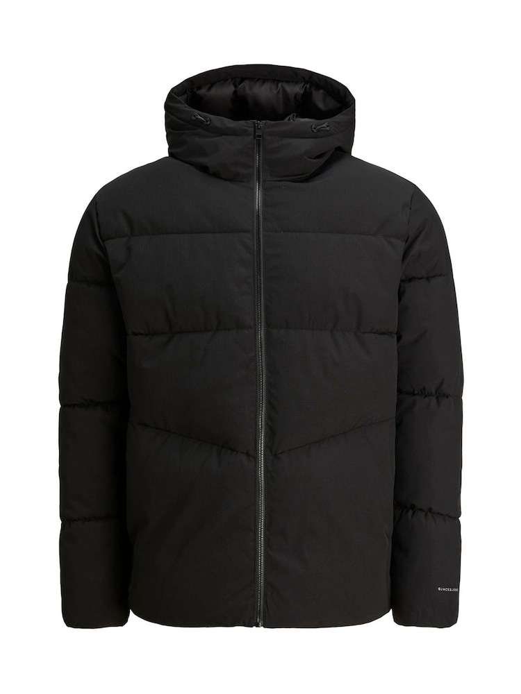 JACK & JONES Black Hooded Puffer Jacket - Image 6 of 6 JACK & JONES Black Hooded Puffer Jacket - Image 6 of 6