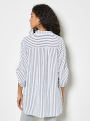 Apricot White Stripe Cotton Tulum Shirt - Image 3 of 4