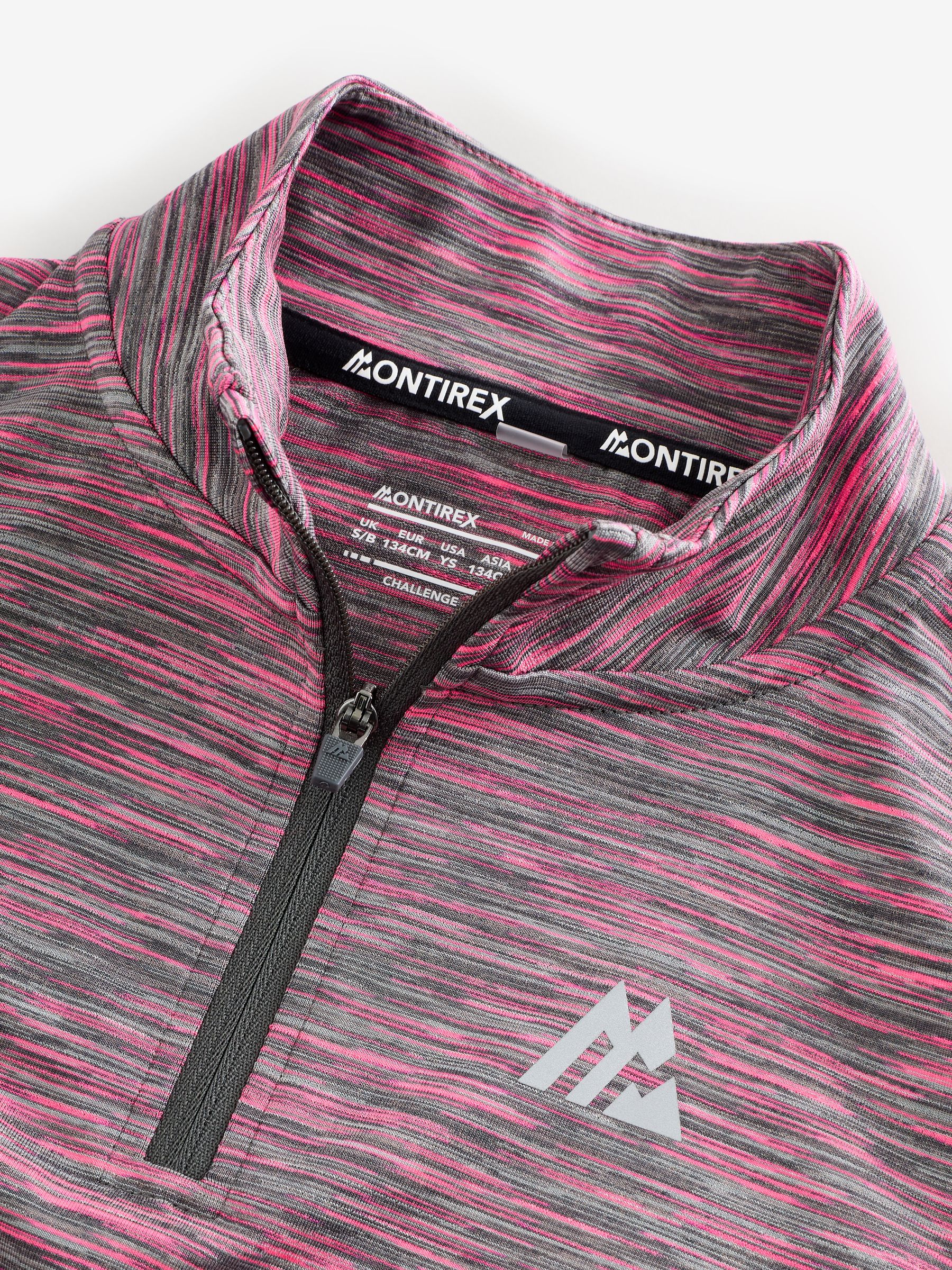 Buy Montirex Grey/Pink Junior Trail 2.0 Quarter Zip Sweatshirt