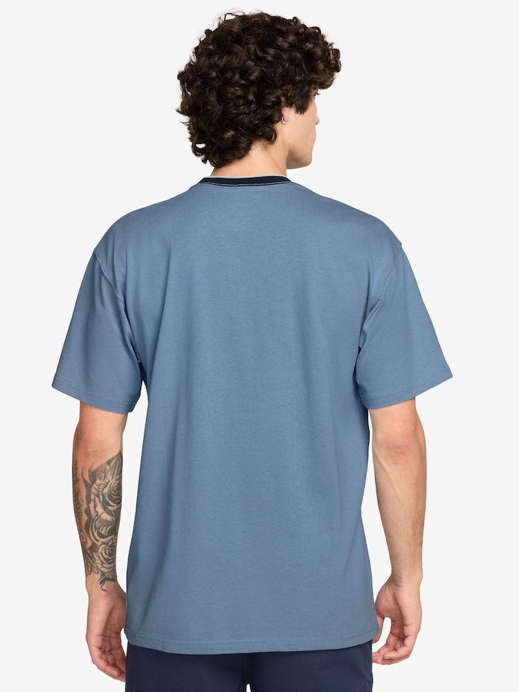 Nike Blue Tipped Retro Golf T-Shirt - Image 2 of 3