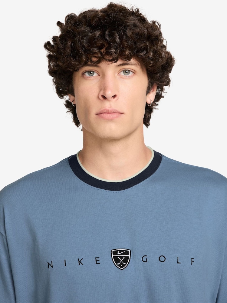 Nike Blue Tipped Retro Golf T-Shirt - Image 3 of 3