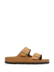 Birkenstock Brown Arizona Nubuck Soft Footbed Sandals - Image 1 of 3