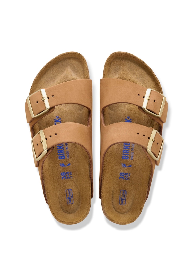 Birkenstock Brown Arizona Nubuck Soft Footbed Sandals - Image 3 of 3