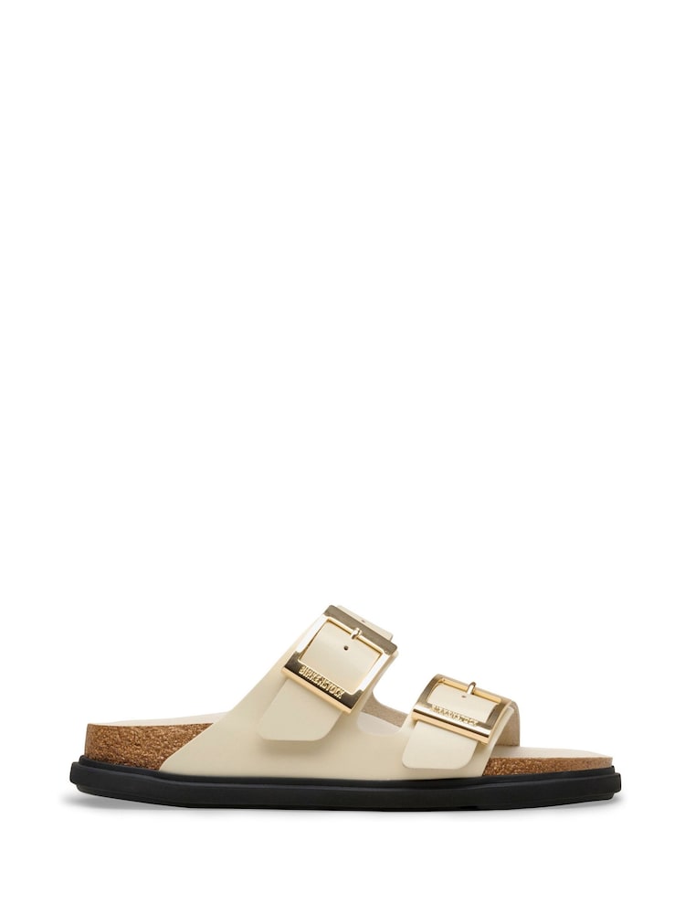 Birkenstock White High Shine Leather Arizona Sandals - Image 1 of 3 Birkenstock White High Shine Leather Arizona Sandals - Image 1 of 3