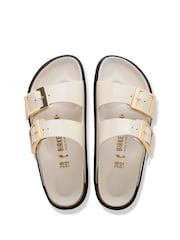 Birkenstock White High Shine Leather Arizona Sandals - Image 3 of 3