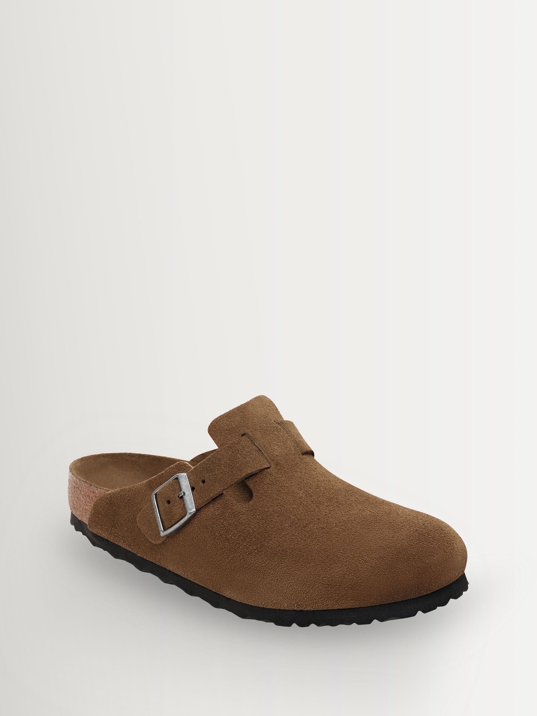 靴 Birkenstock Boston Comprar Castanho - Birkenstock Boston Suede Soft Footbed Clogs