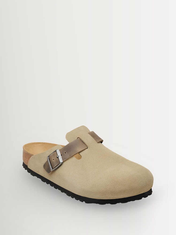 Birkenstock Green Boston Suede Leather Clogs - Image 2 of 2