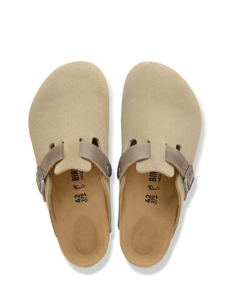 Birkenstock Green Boston Suede Leather Clogs - Image 3 of 3