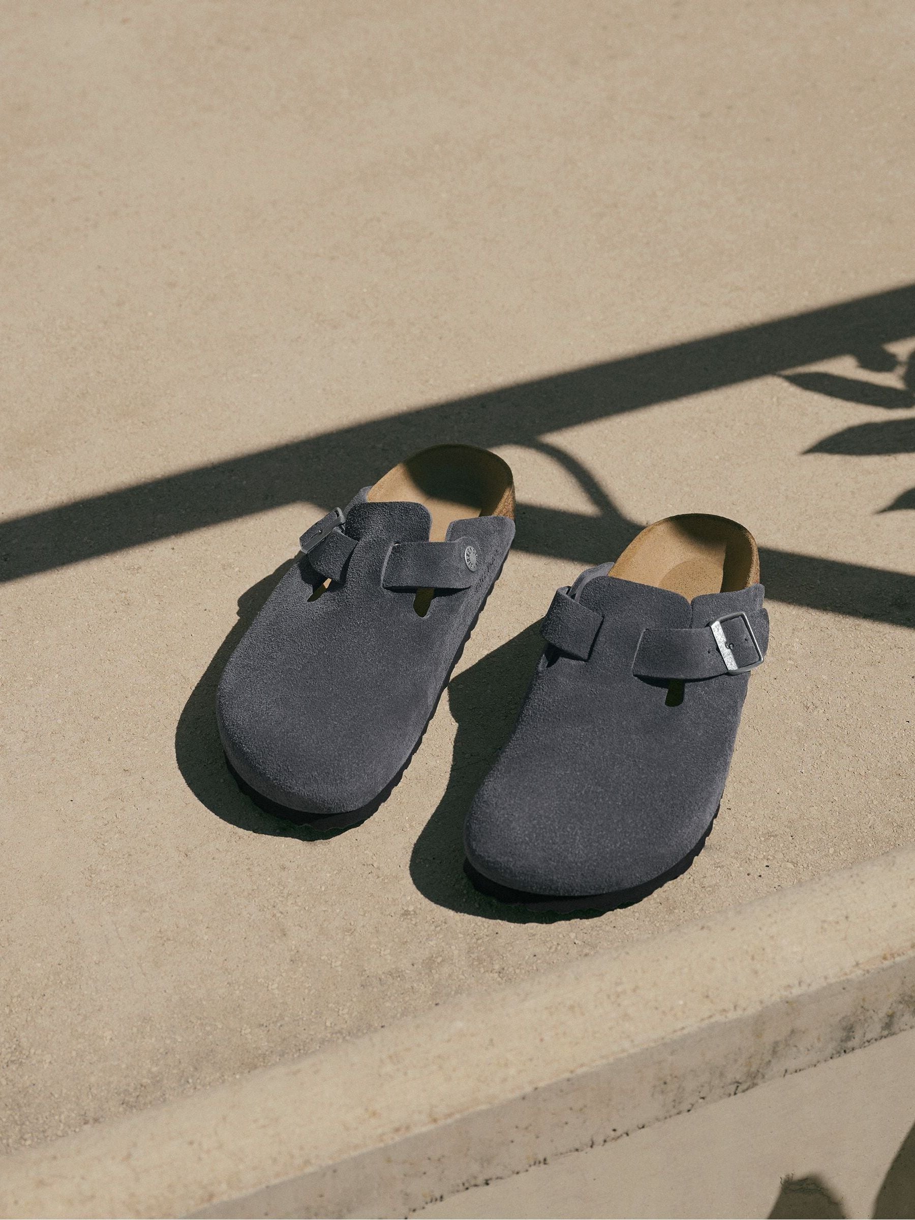 Buy Birkenstock Grey Boston Suede Clogs from Next Singapore