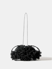 Mint Velvet Black Raya Black Floral Drawstring Bag - Image 1 of 5
