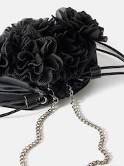 Mint Velvet Black Raya Black Floral Drawstring Bag - Image 2 of 5