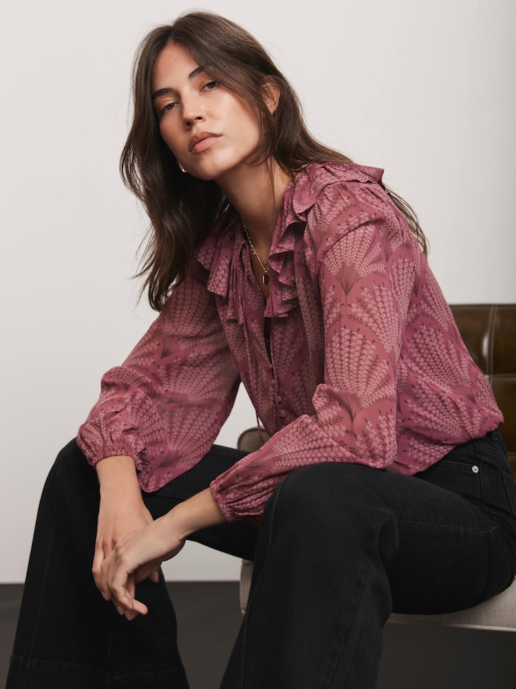 Mint Velvet Red Floral Print Blouse - Image 1 of 8