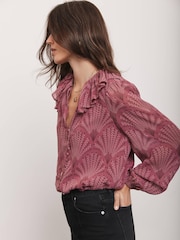 Mint Velvet Red Floral Print Blouse - Image 3 of 8