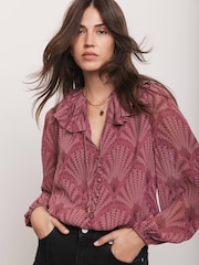 Mint Velvet Red Floral Print Blouse - Image 5 of 8