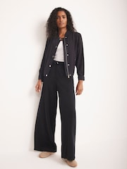 Mint Velvet Blue Navy Washed Bomber Jacket - Image 2 of 8