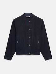 Mint Velvet Blue Navy Washed Bomber Jacket - Image 6 of 8