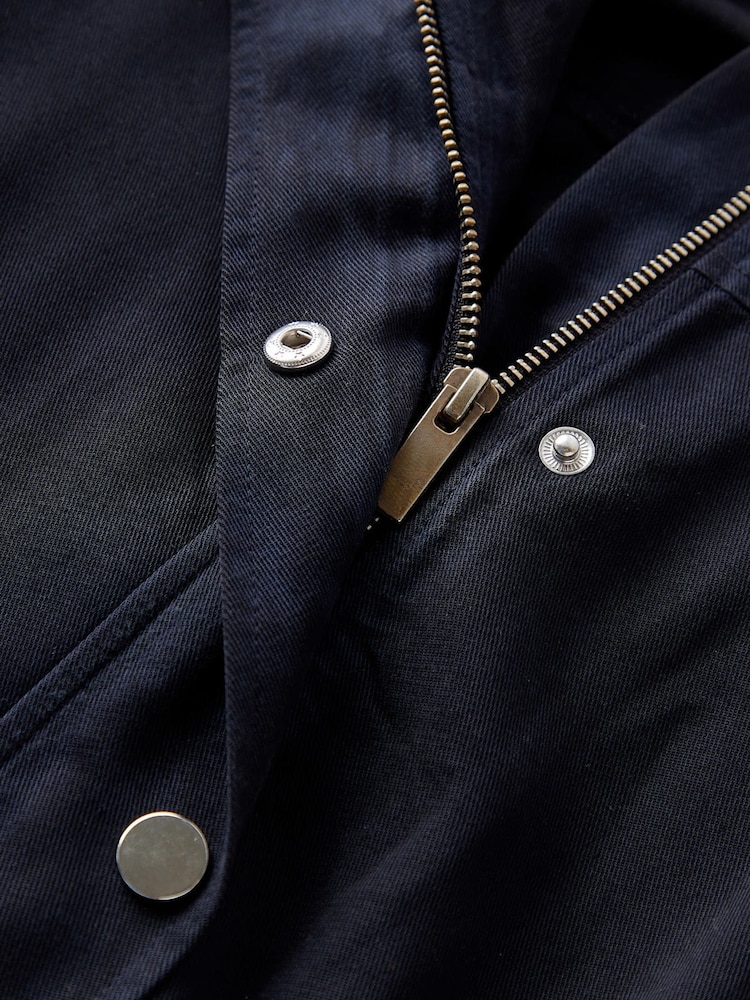 Mint Velvet Blue Navy Washed Bomber Jacket - Image 8 of 8