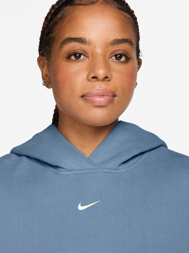 Nike Work Blue Studio Fleece Oversized Hoodie - Image 3 of 3 Nike Work Blue Studio Fleece Oversized Hoodie - Image 3 of 3