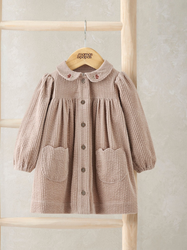 Mamas & Papas Pink Cord Collared Dress - Bild 1 von 2