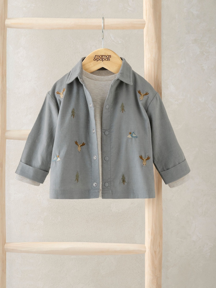 Mamas & Papas Blue Cord Shirt & T-Shirt Set - Image 1 of 4 Mamas & Papas Blue Cord Shirt & T-Shirt Set - Image 1 of 4