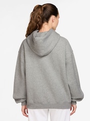 Nike Grey Studio Fleece Oversized Hoodie - Image 2 of 3