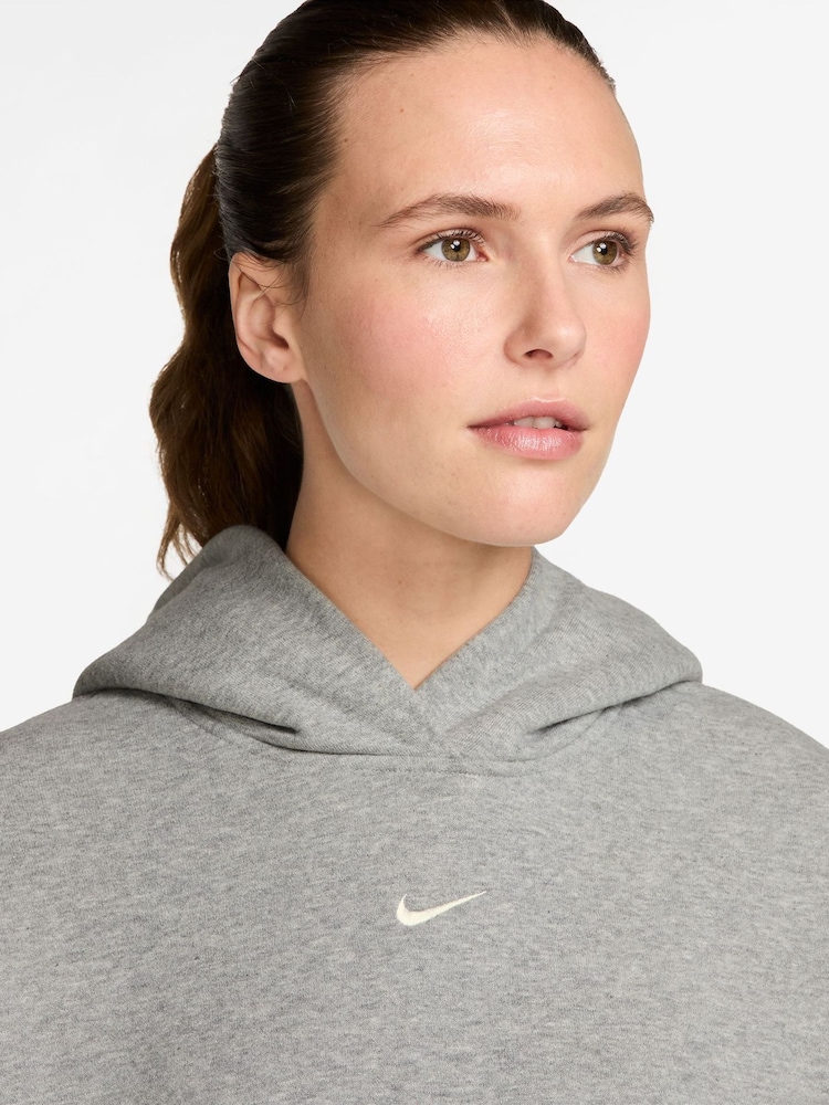 Nike Grey Studio Fleece Oversized Hoodie - Image 3 of 3 Nike Grey Studio Fleece Oversized Hoodie - Image 3 of 3
