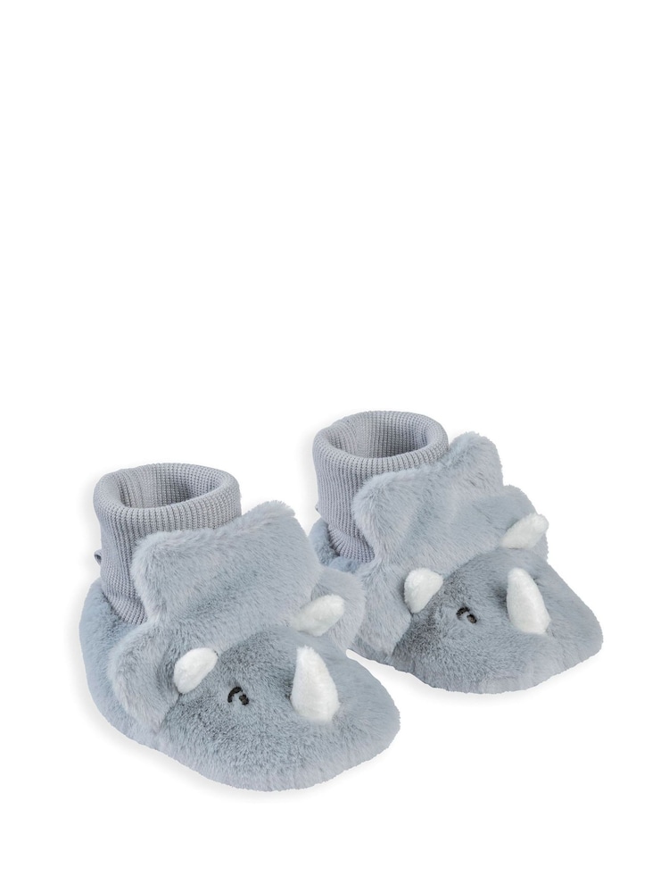 Mamas & Papas Blue Dinosaur Slippers - Image 1 of 3