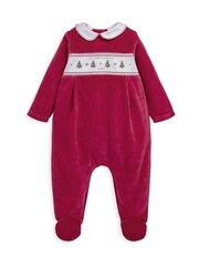 Mamas & Papas Red My First Christmas Collared Sleepsuit - Image 2 of 3