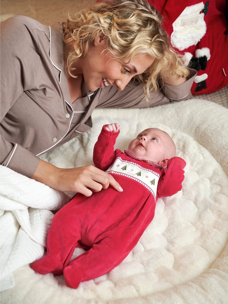 Mamas & Papas Red My First Christmas Collared Sleepsuit - Image 3 of 3