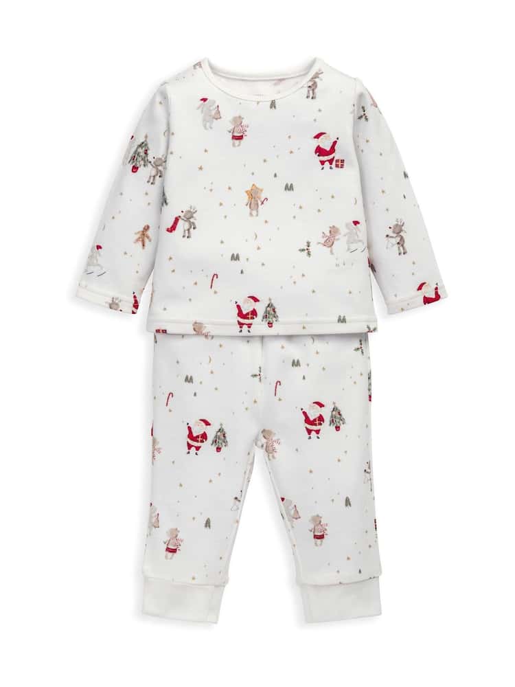 Mamas & Papas Night Before Christmas White Pyjamas - Image 2 of 6 Mamas & Papas Night Before Christmas White Pyjamas - Image 2 of 6