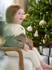 Mamas & Papas My Little Pudding Christmas Brown Jumper - Image 5 of 8