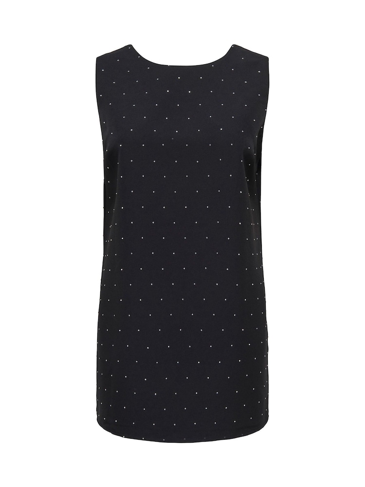 ONLY Black Diamonte Bow Short Dress - Image 1 of 2 ONLY Black Diamonte Bow Short Dress - Image 1 of 2
