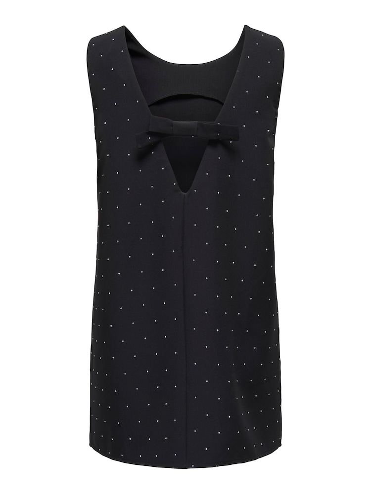 ONLY Black Diamonte Bow Short Dress - Image 2 of 2 ONLY Black Diamonte Bow Short Dress - Image 2 of 2
