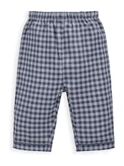 Mamas & Papas Blue Woven Collar Gingham Pyjamas - Image 4 of 4