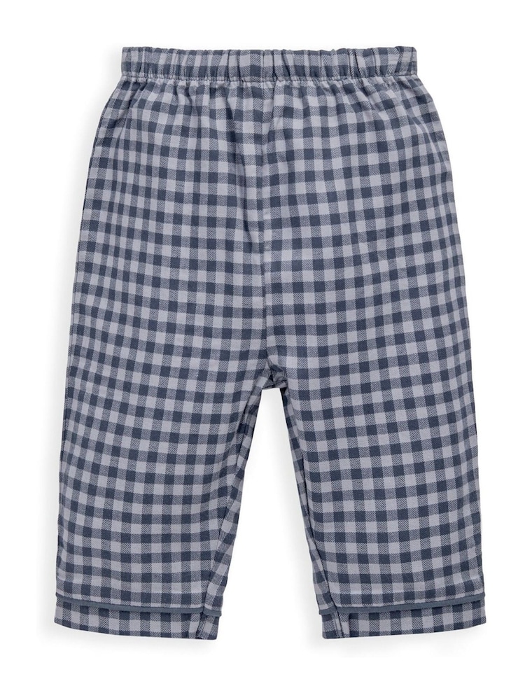 Mamas & Papas Blue Woven Collar Gingham Pyjamas - Image 4 of 4