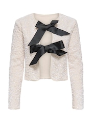 ONLY Cream Sequin Reversible Bow Top - Image 4 of 5