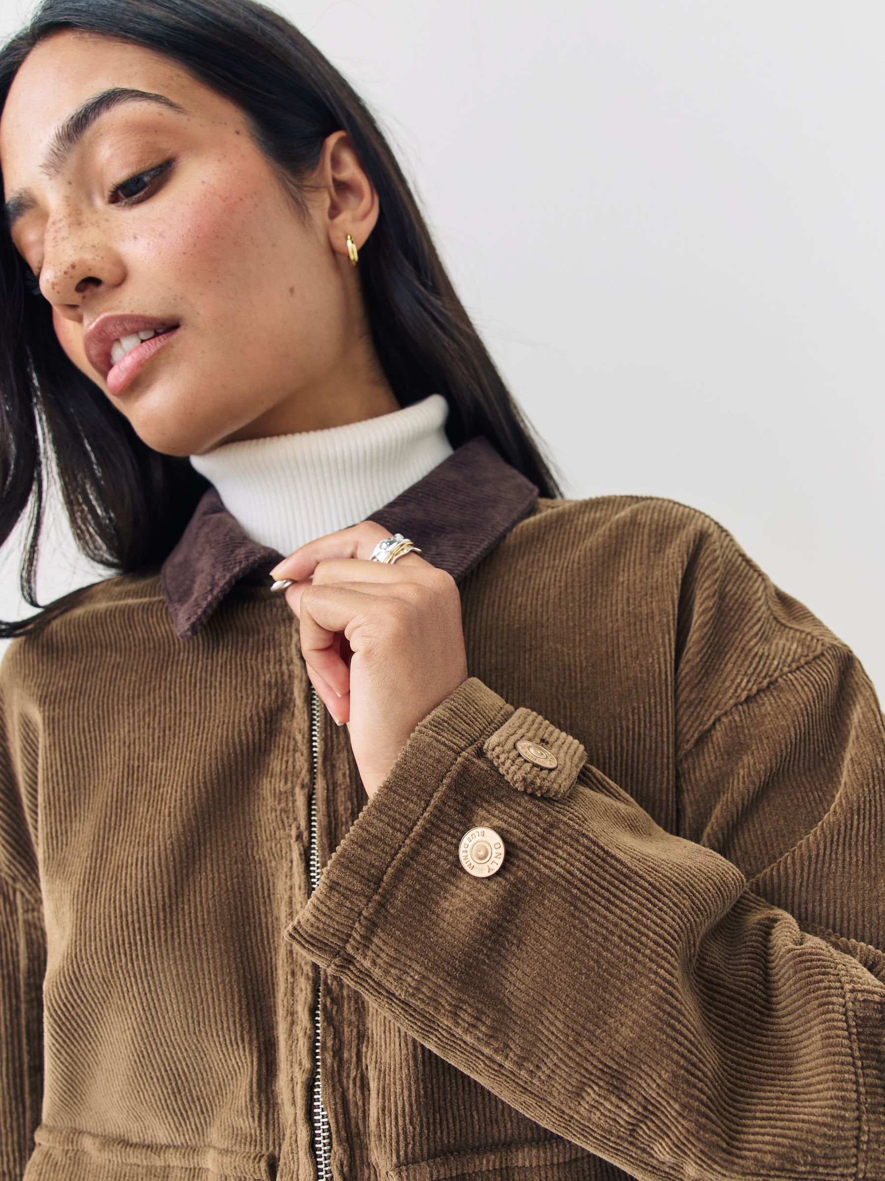 Buy ONLY Brown Corduroy Zip Up Barn Jacket from Next USA