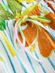 Stripe Tropical Print Short Sleeve Bubblehem Scoop Neck T-Shirt - Image 3 of 3