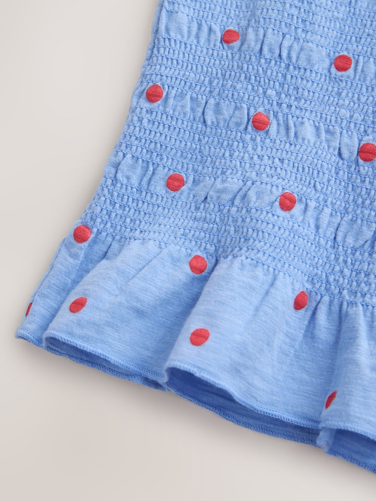 Blue Shirred Modal Scoop Neck Vest - Image 8 of 8 Blue Shirred Modal Scoop Neck Vest - Image 8 of 8