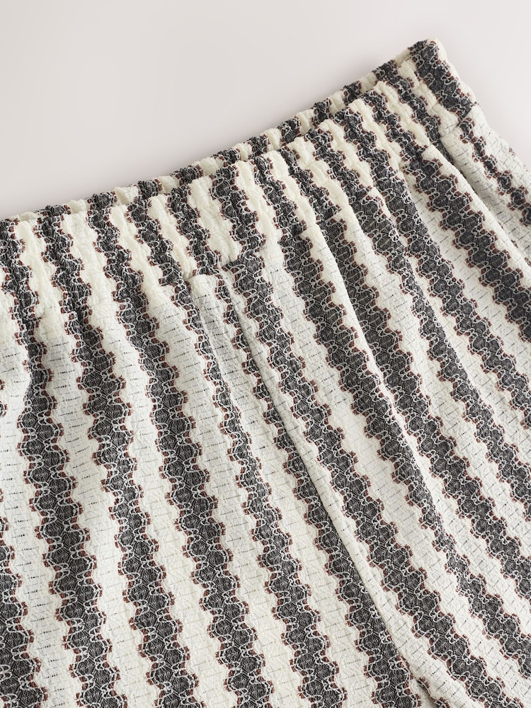 أسود/بيج فاتح مقلم - Knitlook Barrel Leg Trousers - Image 7 of 7