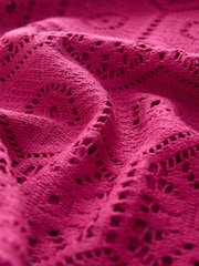 Pink Crochet Long Sleeve Top - Image 2 of 3