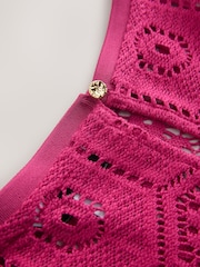 Pink Crochet Long Sleeve Top - Image 3 of 3