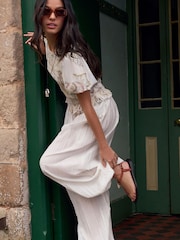 National Trust Pink Shell Print Shirred Short Sleeve T-Shirt - Image 5 of 10