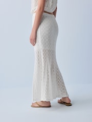 Ecru Lace Maxi Skirt - Image 2 of 8