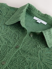 Grøn - Hæklet Kortærmet Skjorte - Billede 8 af 8